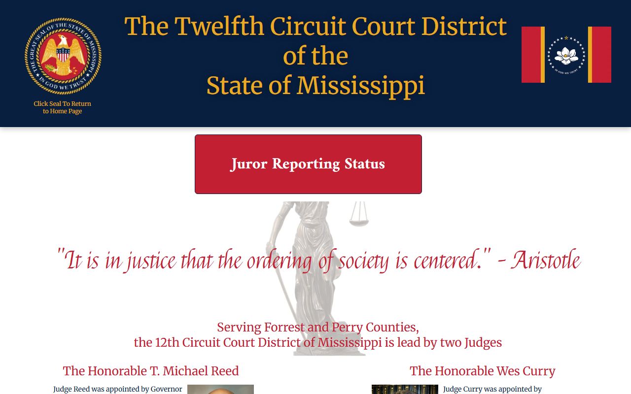 Twelfth Circuit Court District homepage serving Perry County court records